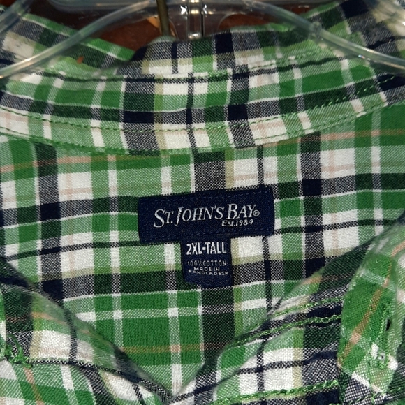 🍀3/15 St. John Bay Men's Flannel Plaid Shirt - Picture 6 of 6